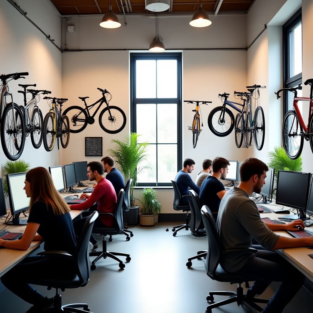 El equipo de BiciComparativa trabajando en la oficina
