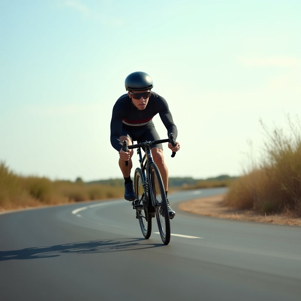 Bicicleta de carreras en una carretera asfaltada