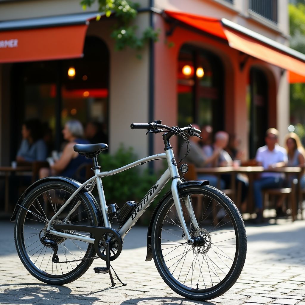 Bicicleta urbana en un entorno urbano
